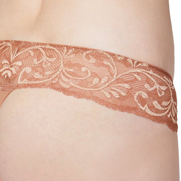 Set of 3! Thongs Large Panties Bramour Tribeca 30-L FITS 29-30" Lacy Briefs Nude - Picture 14 of 16